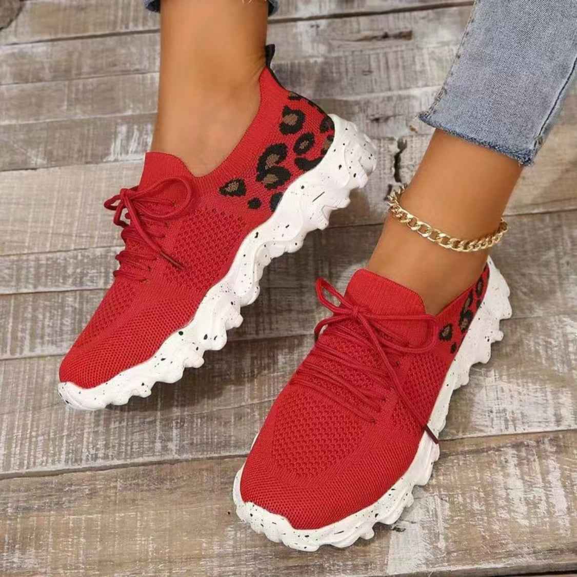 Leopard Mesh Round Toe Athletic - Damned Threads